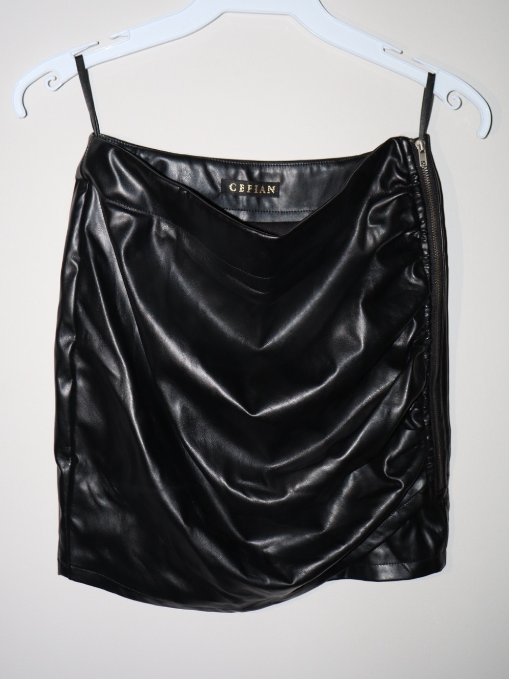Black Faux Leather Mini Skirt